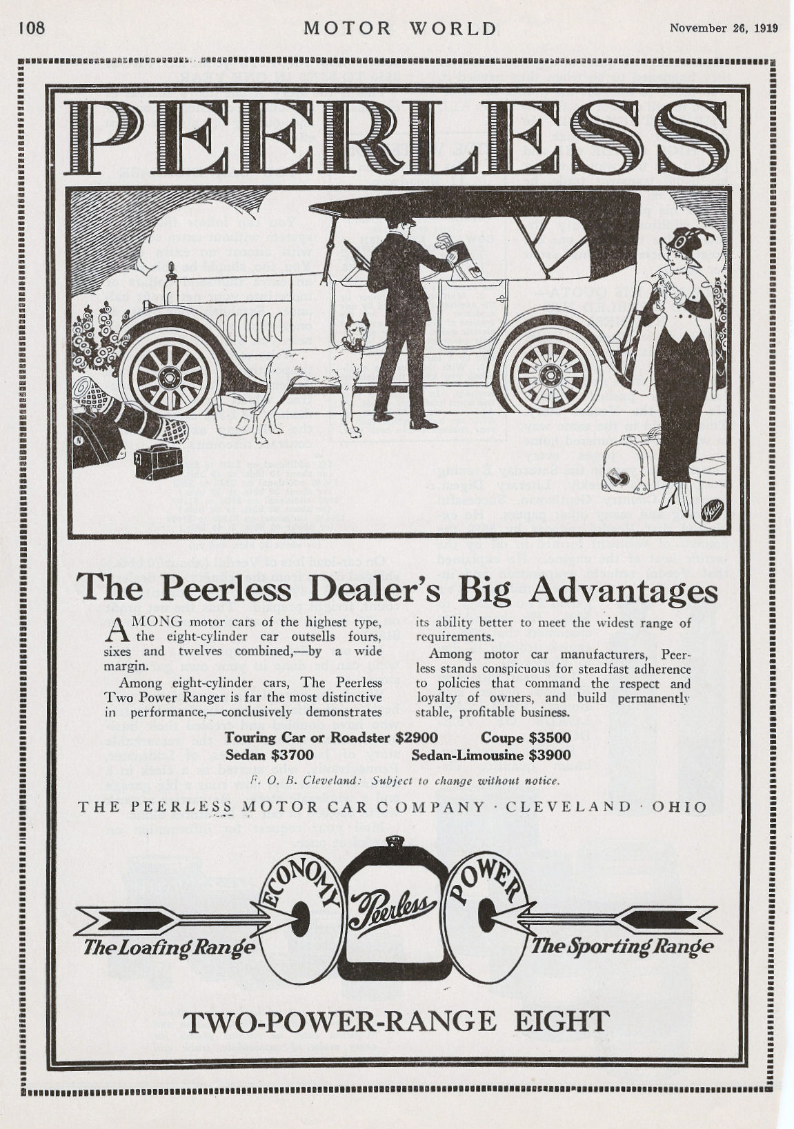 1920 Peerless Auto Advertising